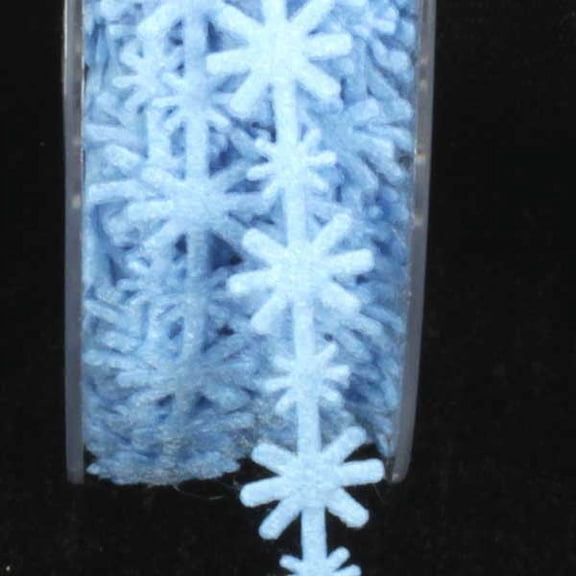 The Ribbon People Light Blue Felt Starbursts Woven Craft Ribbon 0.5" x 22 Yards