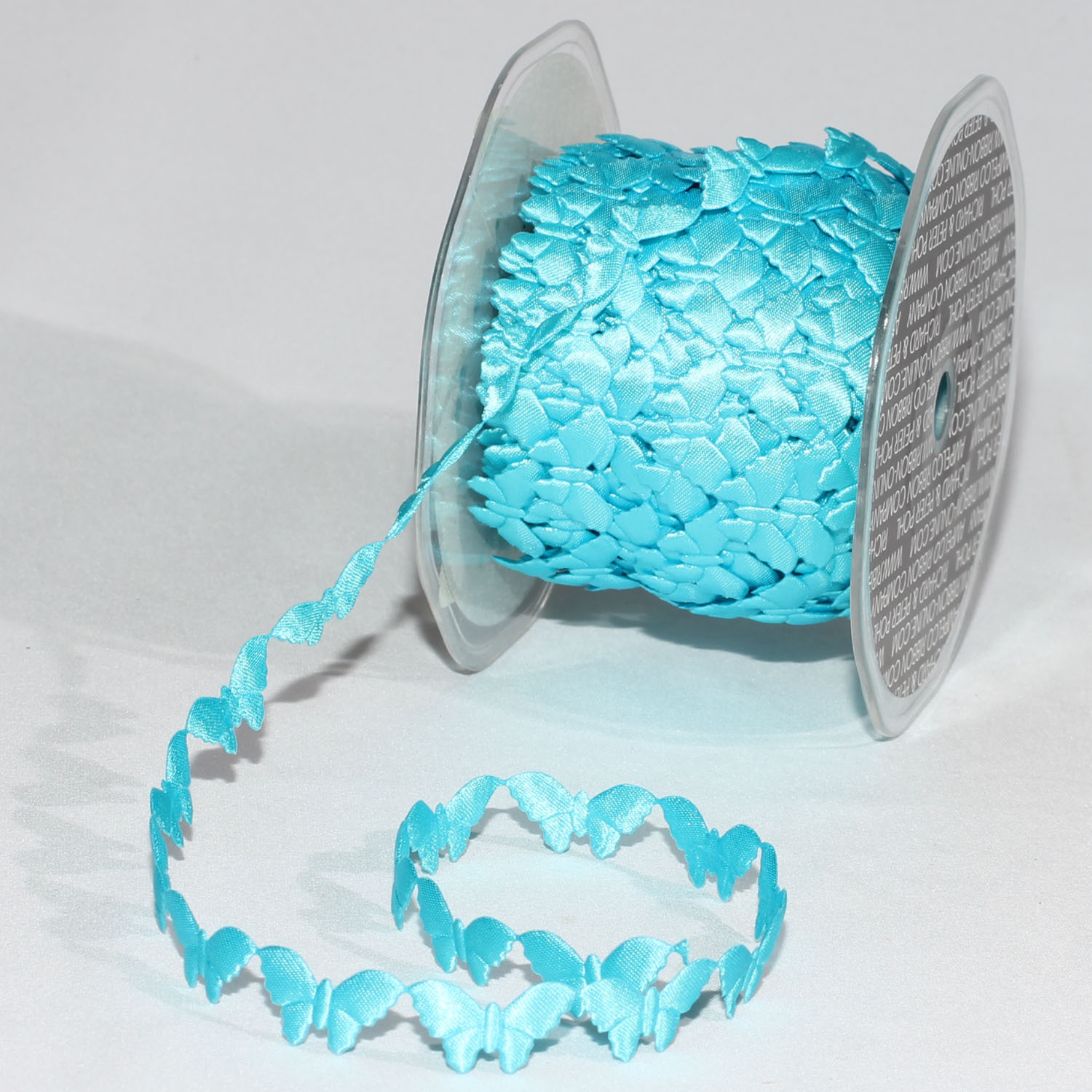The Ribbon People Light Blue Satin Butterfly Embossed Garland Craft ...
