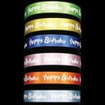 thumbnail image 1 of The Ribbon People Light Blue Satin "Happy Birthday" Printed Craft Ribbon 1" x 132 Yards, 1 of 2