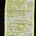 thumbnail image 1 of The Ribbon People Lime Green Vintage Garden Floral Wired Craft Ribbon 1.5" x 40 Yards, 1 of 2
