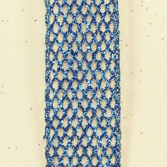 The Ribbon People Metallic Blue Wired Mesh Craft Ribbon 9" x 20 Yards