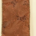 thumbnail image 1 of The Ribbon People Metallic Brown Angelic Cherubs Playing Musical Notes Wired Craft Ribbon 3 x 20, 1 of 1