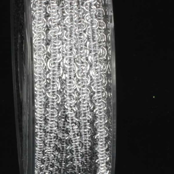 The Ribbon People Metallic Silver Looped Braid Craft Ribbon .25