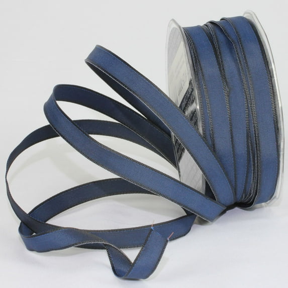 The Ribbon People Navy Blue French Wired Craft Ribbon 0.25" x 108 Yards