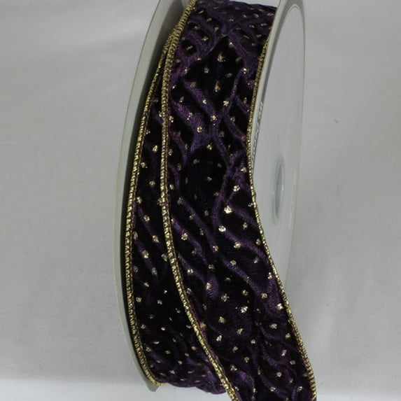 The Ribbon People Navy Blue Polka Dotted Wired Craft Ribbon 2" x 20 Yards