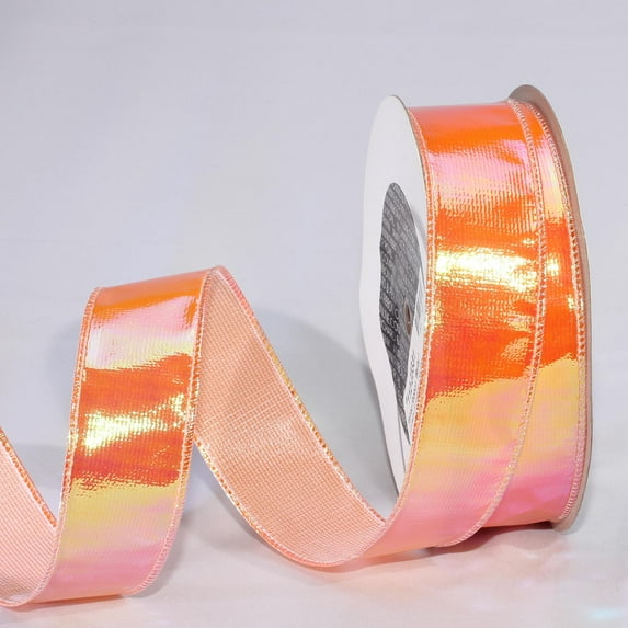 The Ribbon People Orange Contemporary Iridescent Wired Craft Ribbon 1.5" x 54 Yards