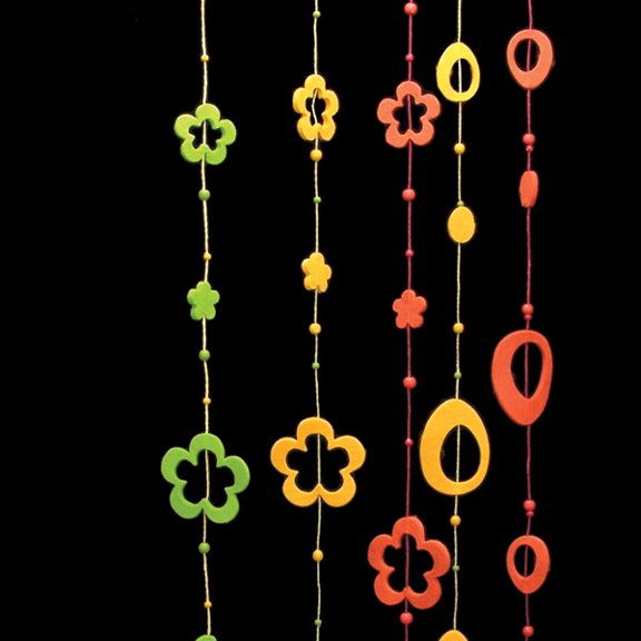 Orange Fuzzy Felt Egg Garland 3" x 19.8 Yards