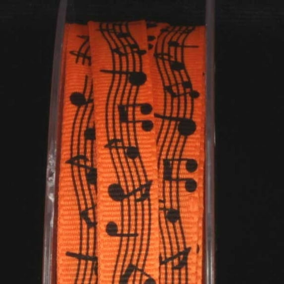 The Ribbon People Orange Grapes Musical Notes Craft Ribbon 0.25" x 108 Yards