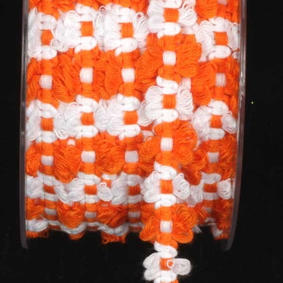 The Ribbon People Orange Sky and White Rococo Craft Trim .625" x 88 Yards