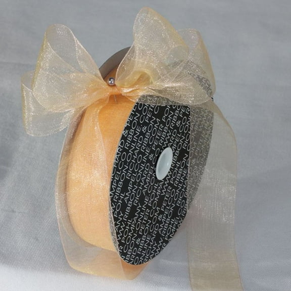 The Ribbon People Orange and Black Shimmering Crystal Organdy Ribbon 1" x 55 Yards