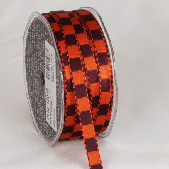 The Ribbon People Orange and Brown Woven Craft Ribbons 0.25" x 100 Yards