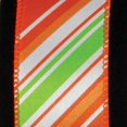 thumbnail image 1 of The Ribbon People Orange and Green Candy Stick Striped Wired Craft Ribbon 1.5" x 40 Yards, 1 of 2