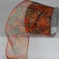 thumbnail image 1 of The Ribbon People Orange and Green Fall Cornucopia Semi Sheer Thanksgiving Wired Craft Ribbon 4" x, 1 of 1