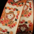 thumbnail image 1 of The Ribbon People Orange and Green Fall Scarecrow Motif Wired Craft Ribbon 2.5" x 20 Yards, 1 of 1