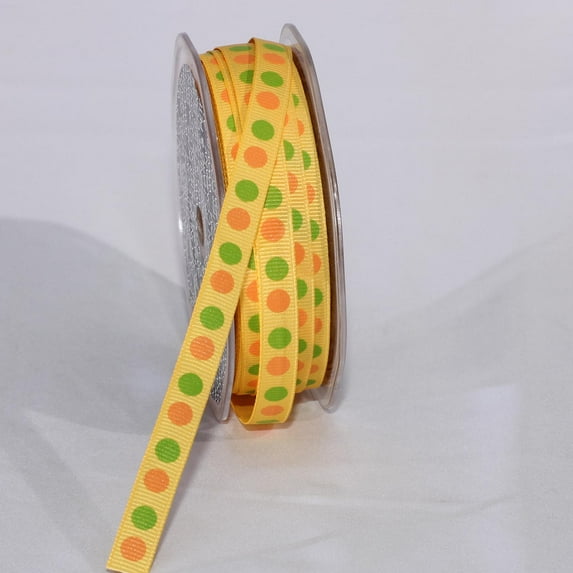 The Ribbon People Orange and Green Polka Dots Craft Ribbon 3" x 108 Yards