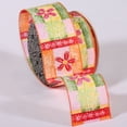 thumbnail image 1 of The Ribbon People Orange and Pink Floral Print Wired Craft Ribbon 2.5" x 40 Yards, 1 of 2