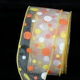 thumbnail image 1 of The Ribbon People Orange and Yellow Polka Dot Sheer Wired Craft Ribbon 2" x 40 yards, 1 of 2