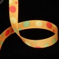 thumbnail image 1 of The Ribbon People Orange and Yellow Polka Dots Double Sided Grosgrain Craft Ribbon 0.75" x 55 Yards, 1 of 1