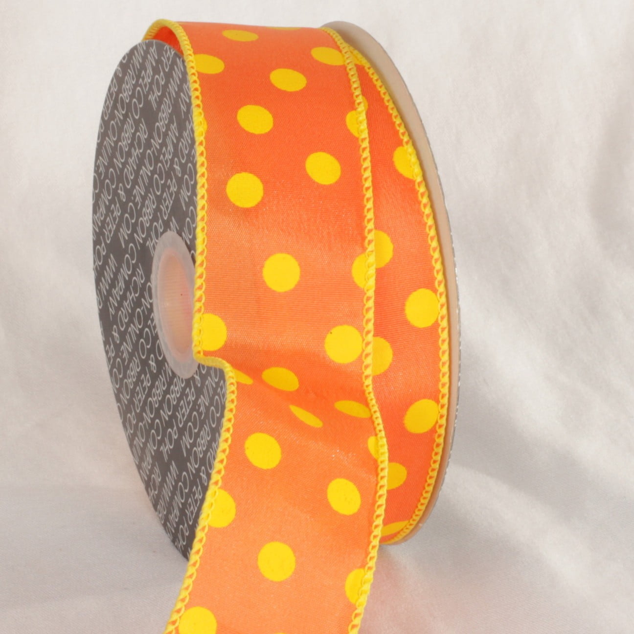 The Ribbon People Orange and Yellow Polka Dots Printed Wired Craft ...
