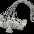 thumbnail image 1 of The Ribbon People Pack of 10 Small Beautiful Shining Metallic Silver Tassels 35mm, 1 of 2