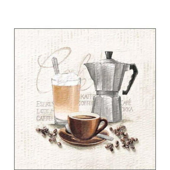 The Ribbon People Pack of 60 Coffee 3-Ply Cocktail Napkins 5"