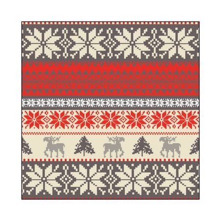 The Ribbon People Pack of 60 Nordic Winter Design 3-Ply Cocktail Napkins 5"