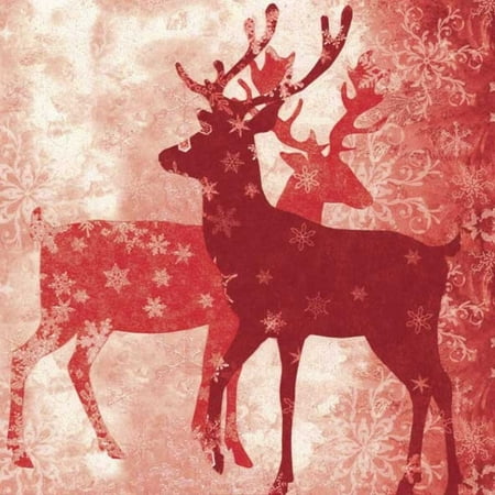 The Ribbon People Pack of 60 Red Reindeer Silhouette 3-Ply Lunch Napkins 6.5"