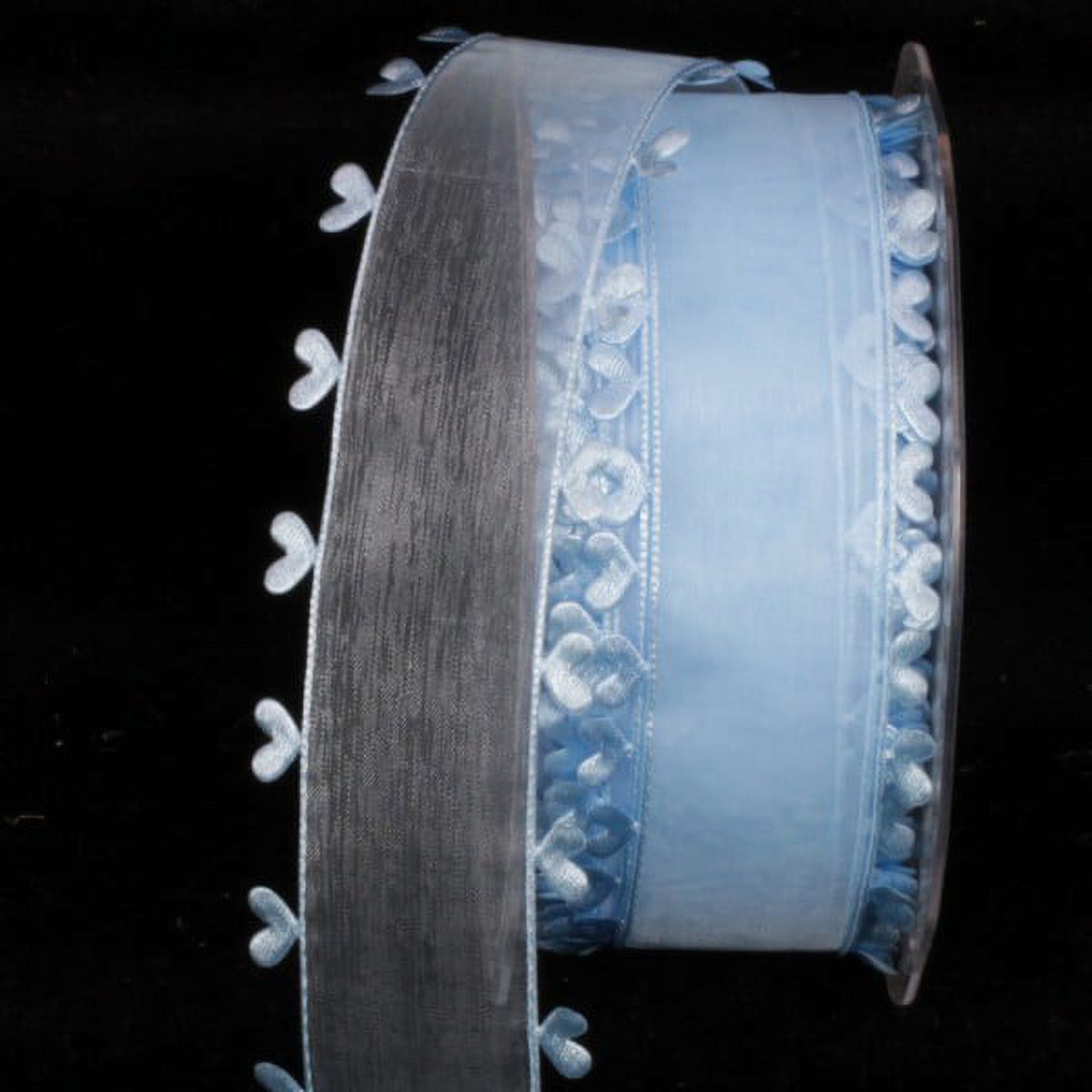 Organdy Ribbion The Ribbon People Pale Blue Heart Edged Organdy Craft Ribbon 1.5