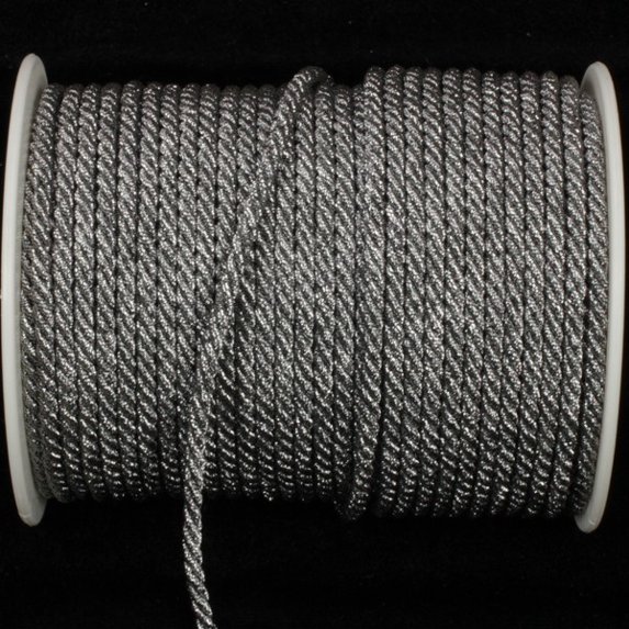 The Ribbon People Pewter Gray Metalized Braided Cording Craft Ribbon 0.2" x 55 Yards