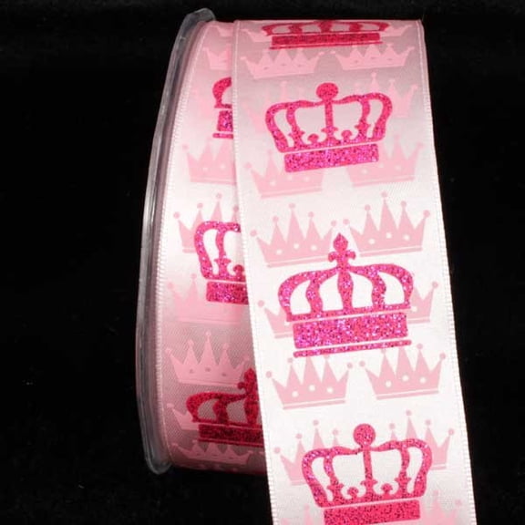 The Ribbon People Pink Crown Wired Craft Ribbon 1.5" x 27 Yards
