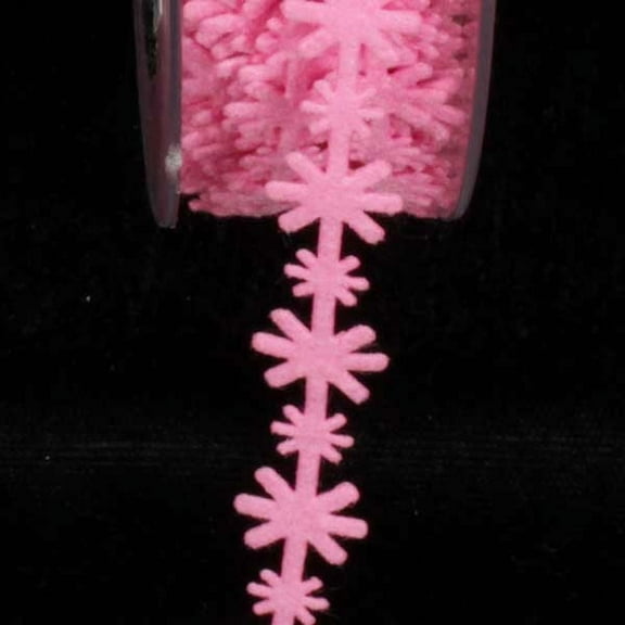 The Ribbon People Pink Felt Starbursts Woven Craft Ribbon 0.5" x 22 Yards