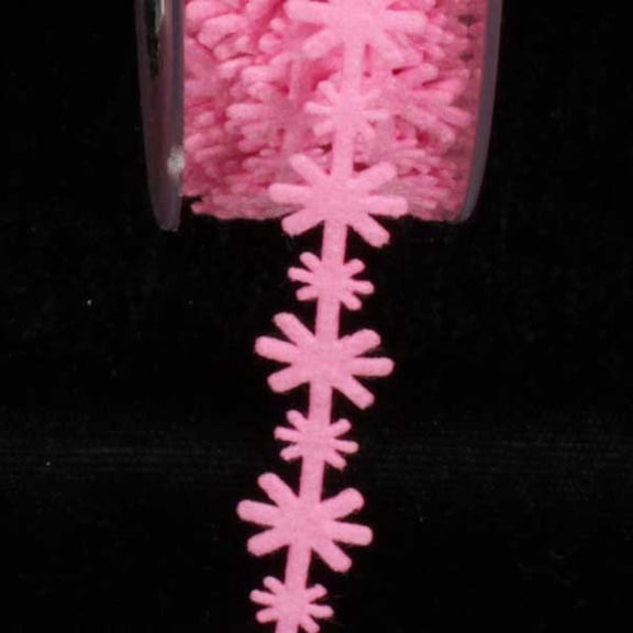 The Ribbon People Pink Felt Starbursts Woven Craft Ribbon 0.5" x 22 Yards