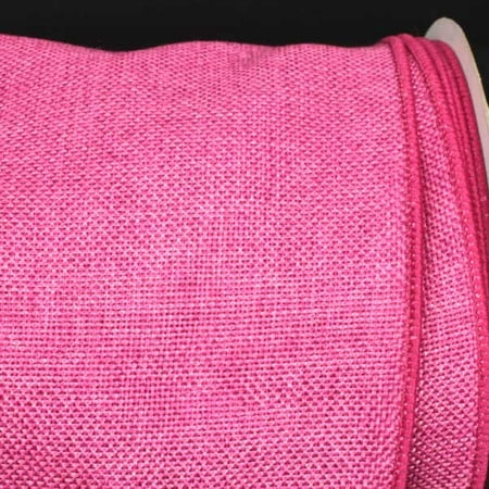 Pink Fine Burlap Wired Craft Ribbon 6" x 20 Yards