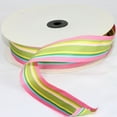 thumbnail image 1 of The Ribbon People Pink, Green and Blue Striped Grosgrain Woven Craft Ribbon 1.5" x 55 Yards, 1 of 3