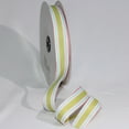 thumbnail image 1 of The Ribbon People Pink, Green and White Striped Grosgrain Woven Craft Ribbon 1" x 55 Yards, 1 of 1