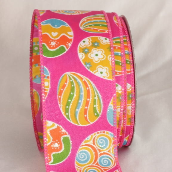 The Ribbon People Pink Magic Egg Decorative Wired Craft Ribbon 2.5" x 20 Yards