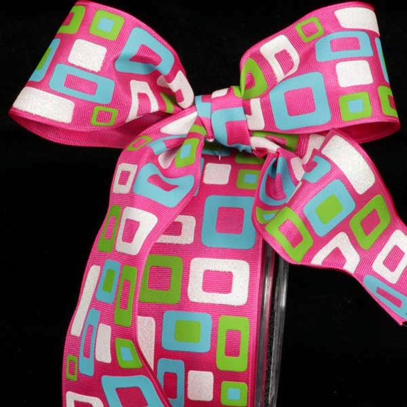 The Ribbon People Pink and Blue Retro Wired Craft Ribbon 1.5" x 27 Yards