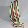 thumbnail image 1 of The Ribbon People Pink and Green Striped Woven Grosgrain Craft Ribbon 1.75" x 55 Yards, 1 of 2