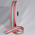 thumbnail image 1 of The Ribbon People Pink and Green Striped Woven Grosgrain Craft Ribbon 1" x 55 Yards, 1 of 2