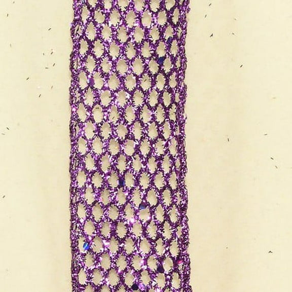 The Ribbon People Purple Ice Metallic Wired Mesh Craft Ribbon 0.23" x 20 Yards