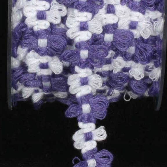 The Ribbon People Purple Nestwood and White Rococo Craft Trim .625" x 88 Yards