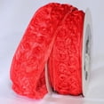 thumbnail image 1 of The Ribbon People Red 3D Mini Flowers Wired Craft Ribbon 1.87" x 22 Yards, 1 of 2