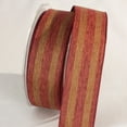thumbnail image 1 of The Ribbon People Red Rust and Brown Rough Striped Wired Craft Ribbon 1.5" x 27 Yards, 1 of 1