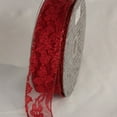 thumbnail image 1 of The Ribbon People Red Solid Floral Motif Lace Craft Ribbon 1.5" x 40 Yards, 1 of 2