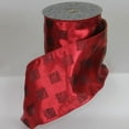 thumbnail image 1 of The Ribbon People Red and Black Squares Metallic Wired Craft Ribbon 5" x 20 Yards, 1 of 1
