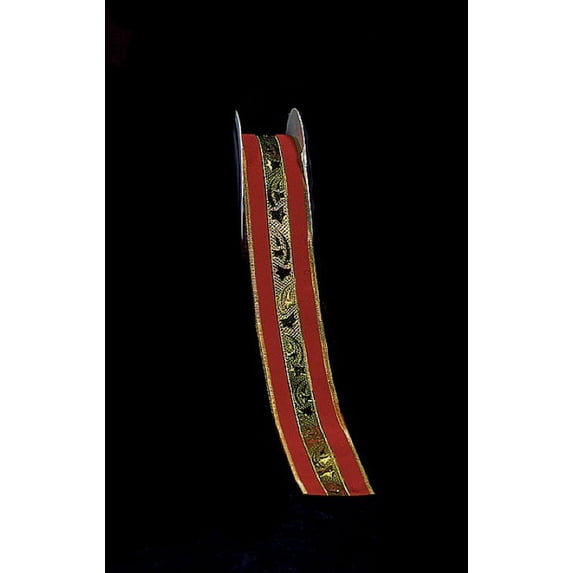 The Ribbon People Red and Gold Galaxy Trim Wired Craft Ribbon 1.5" x 40 Yards
