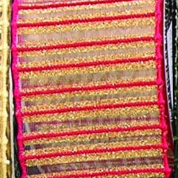 The Ribbon People Red and Gold Striped Wire Craft Ribbon 4" x 20 Yards