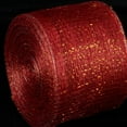 thumbnail image 1 of The Ribbon People Red and Gold Wired Sinamay Abacá Fiber Ribbon 3" x 64 Yards, 1 of 2