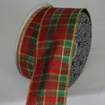 thumbnail image 1 of The Ribbon People Red and Green Holiday Plaid Wired Craft Ribbon 2.5" x 20 Yards, 1 of 1