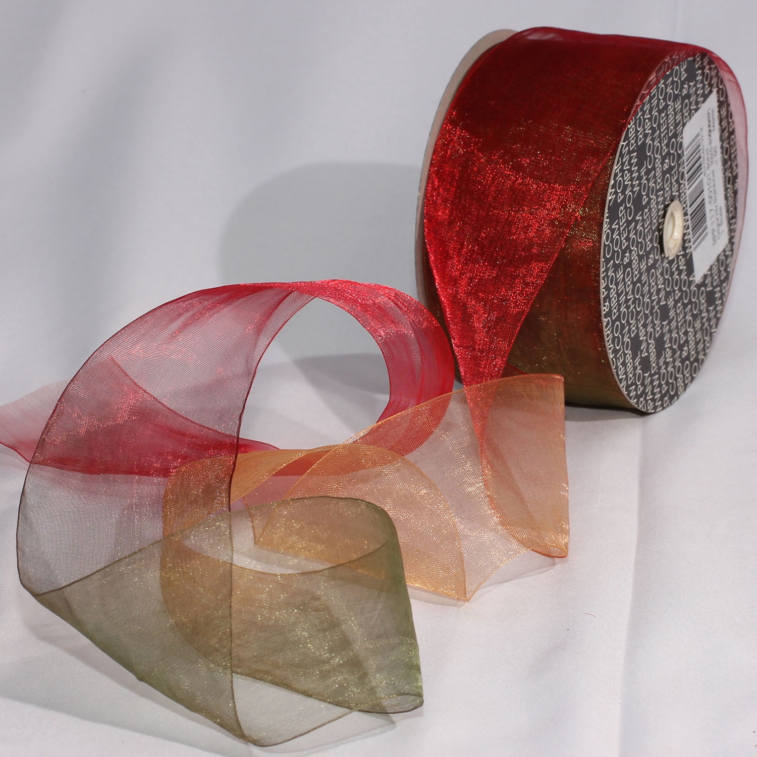 Organdy Ribbion The Ribbon People Red and Green Rainbow Organdy Ribbon 2